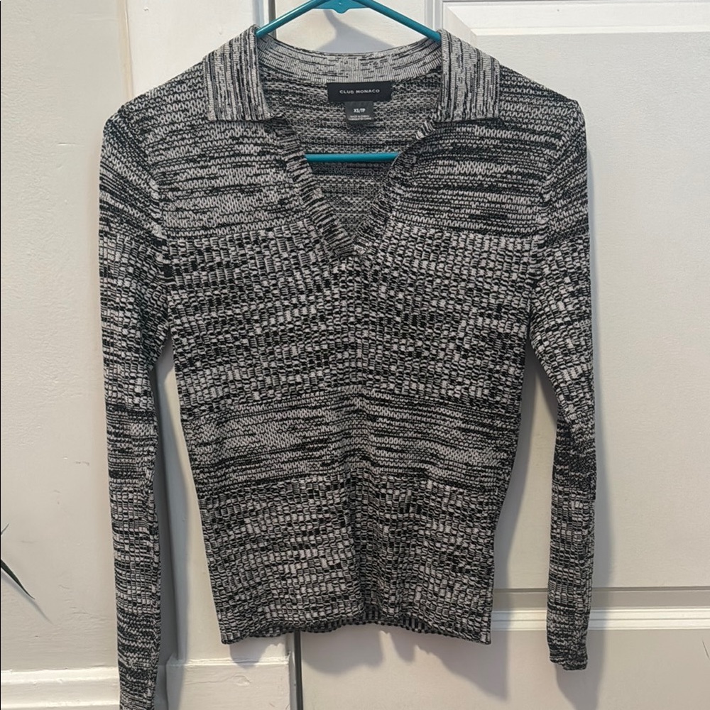 Club Monaco Monochrome Knit polo Top